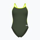 Dámske jednodielne plavky arena Lace Back Solid dark sage/artic lime