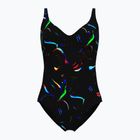 Dámske jednodielne plavky arena Abyss U Back multi black/black