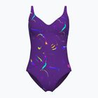 Dámske jednodielne plavky arena Abyss U Back multi plum/plum
