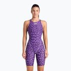 Dámske jednodielne plavky arena Powerskin ST Next LE Open Back leopard skin violet