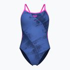 Dámske jednodielne plavky arena Arch Lace Back multi blue/navy/shocking pink