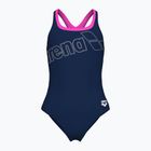Dámske jednodielne plavky arena Logo Swim Pro navy/shocking pink