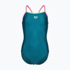 Detské jednodielne plavky arena Light Drop Solid deep teel/shocking pink/verbena