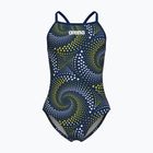 Detské jednodielne plavky arena Fireflow Lightdrop Back navy/team navy yellow