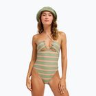 Dámske jednodielne plavky ROXY Dreamer HI oil green say it with stripes