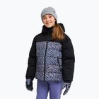 Detská snowboardová bunda ROXY Snowyhill Printed Puffy true black wildin out rg