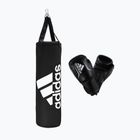 adidas Detský boxerský set pre mládež vak + rukavice čiernobiely ADIBPKIT1-91