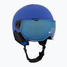 Detská lyžiarska prilba UVEX Rocket Visor Jr blue matt/mirror blue/smoke