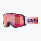 UVEX Xcitd CV S2 lyžiarske okuliare black matt/mirror scarlet/colorvision green