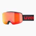 Detské lyžiarske okuliare UVEX Pwdr FM black matt/mirror red orange clear