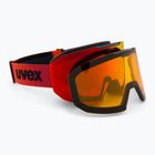 Lyžiarske okuliare UVEX Evidnt Attract + case black matt/mirror red orange clear