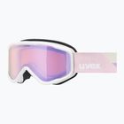 Detské lyžiarske okuliare UVEX Speedy Nova FM S2 white matt/mirror rose