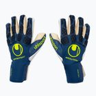 Uhlsport Hyperact Absolutgrip Finger Surround brankárske rukavice modré a biele 101123401