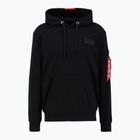 Pánska mikina Alpha Industries Red Stripe Hoodie black