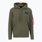 Pánska mikina Alpha Industries Red Stripe Hoodie dark green