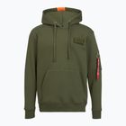 Pánska mikina Alpha Industries Red Stripe Hoodie dark green