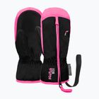 Detské lyžiarske rukavice Reusch Ben Mitten black/ knockout pink