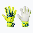 Detské brankárske rukavice Reusch Attrakt Solid Junior safety yellow/blue