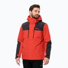 Jack Wolfskin pánska bunda do dažďa Jasper 3v1 strong red