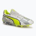 Pánske kopačky PUMA King Ultimate Forever FG/AG biela šedá/electric lime/puma white/flat light gray