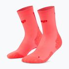 Pánske kompresné ponožky CEP Ultralight Mid Cut 4.0 neon coral/red