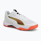 Detské hádzanárske topánky PUMA Accelerate 4 Game On Jr puma white/glowing red/ultra blue