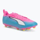 Detské kopačky PUMA Ultra 6 Play FG/AG Jr poison pink/puma wht/sun stream/bright aqua/puma blk