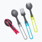 Skladacie náčinie Spork MSR 4 červená/ sivá/ modrá/ zelená sada príborov