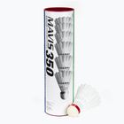 Perové loptičky na bedminton YONEX Mavis 350 W 6 pack white
