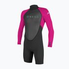 Detský plavecký neoprén O'Neill Youth Reactor-2 2mm Back Zip LS Spring black/berry