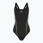 Dámske jednodielne plavky Speedo Panel Muscleback black/green