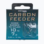 Drennan Carbon Feeder methode leader micro barbless hook + line 8 ks číry HNCFDM014