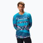 Pánske cyklistické tričko s dlhým rukávom Endura Patchwork Ltd s potlačou barra blue