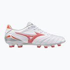 Pánske futbalové topánky Mizuno Morelia Neo IV Pro MD white/ radiant red/ hot coral