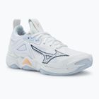 Dámska volejbalová obuv Mizuno Wave Momentum 3 white/ navy peony/ peach parfait