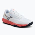 Pánske tenisové topánky Mizuno Wave Enforce Court AC white/baritone blue/calypso coral