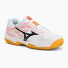 Detské tenisové topánky Mizuno Break Shot 5 Jr CC white/calypso coral/citrus