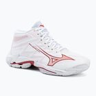 Dámske volejbalové topánky Mizuno Wave Lightning Elite Mid white/rose elegance/lava falls