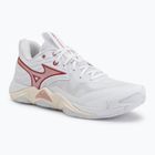 Dámske volejbalové topánky Mizuno Wave Momentum Elite white/rose elegance/lava falls