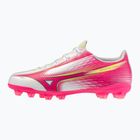 Detské kopačky Mizuno Alfa III Select Jr FG white/fuchsia purple