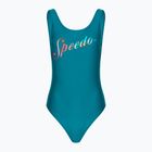 Dámske jednodielne plavky Speedo Logo Deep U-Back peacock/pumpkin spice/marine blue