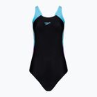 Dámske jednodielne plavky Speedo Colourblock Splice Muscleback black/sweet purple/picton blue