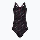 Dámske jednodielne plavky Speedo HyperBoom Allover Medalist black/electric pink/usa charcoal