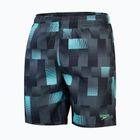 Plávacie boxerky pánske Speedo Xpress Lite Allover 18" Watershort usa charcoal/black/marine blue