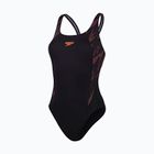 Jednodielne plavky Speedo HyperBoom Splice Muscleback black/plum dandy/siren red