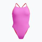 Dámske jednodielne plavky Speedo Solid Lattice Tie-Back neon violet