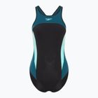Dámske jednodielne plavky Speedo High Neck Splice Cross Back dark teal