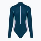 Dámske jednodielne plavky Speedo Zip Colorblock dark teal
