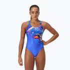 Dámske jednodielne plavky Speedo Placement Digital Powerback molten blend/cobalt pop