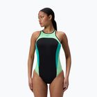 Dámske jednodielne plavky Speedo High Neck Splice Cross Back turquoise gem